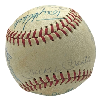 1961 World Series Champion New York Yankees Team Signed OAL Baseball Intended For Mickey Mantle w/ 26 Signatures & Clubhouse Free! (JSA)